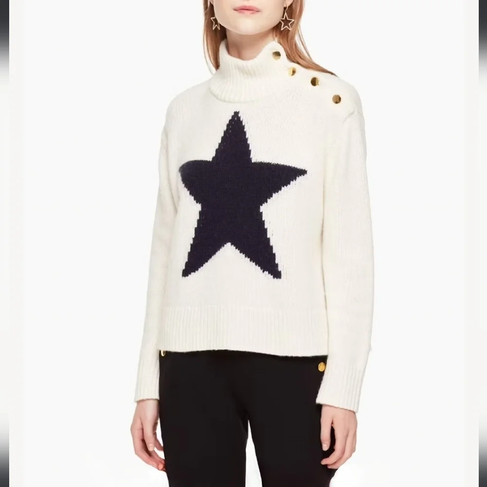 Kate Spade Star Turtleneck Sweater Size Large